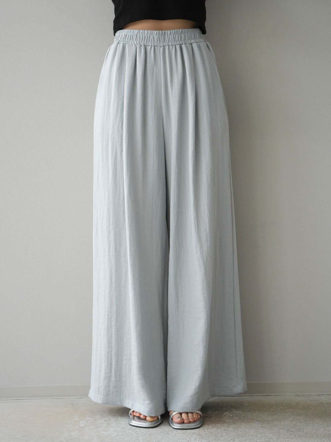 [SET]リネンライクスキッパーブラウス＆ワイドパンツSET UP