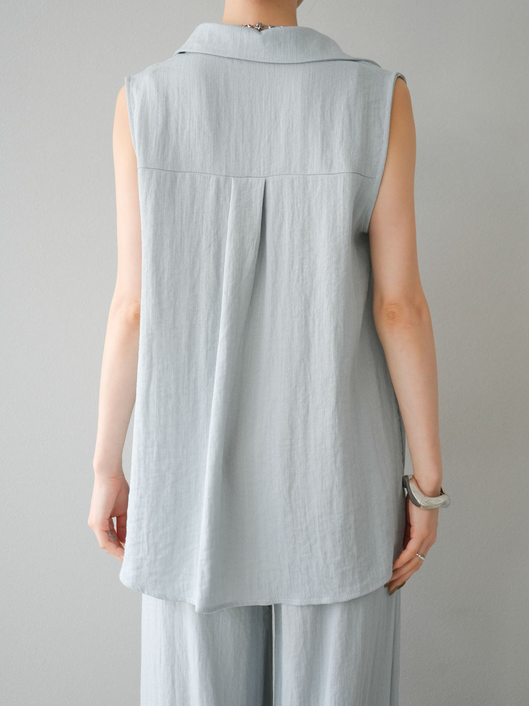 [SET]リネンライクスキッパーブラウス＆ワイドパンツSET UP