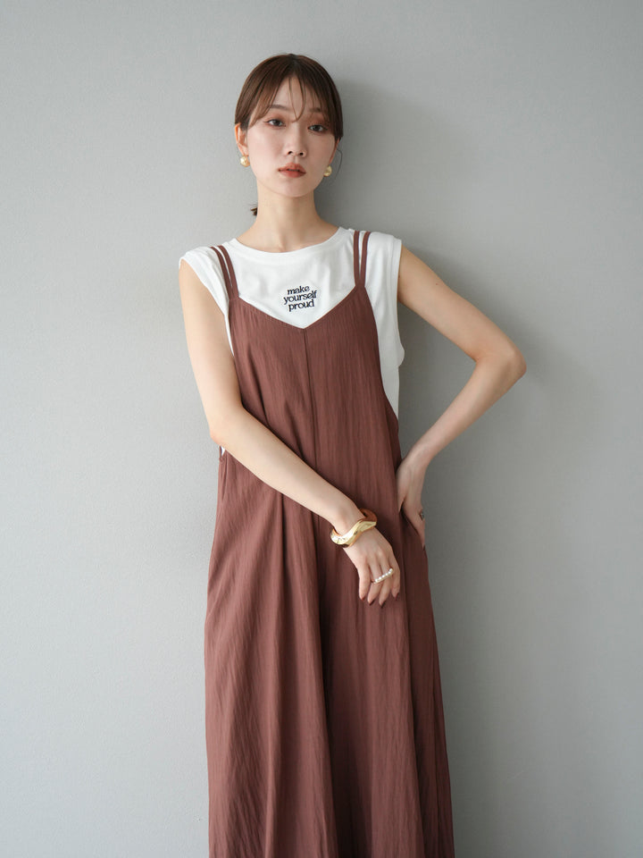 [予約]ロゴ刺繍ノースリートップス/オフ