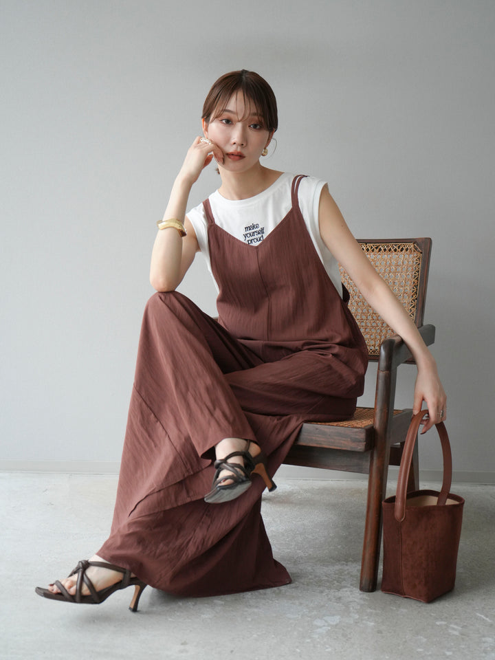 [予約]ロゴ刺繍ノースリートップス/オフ