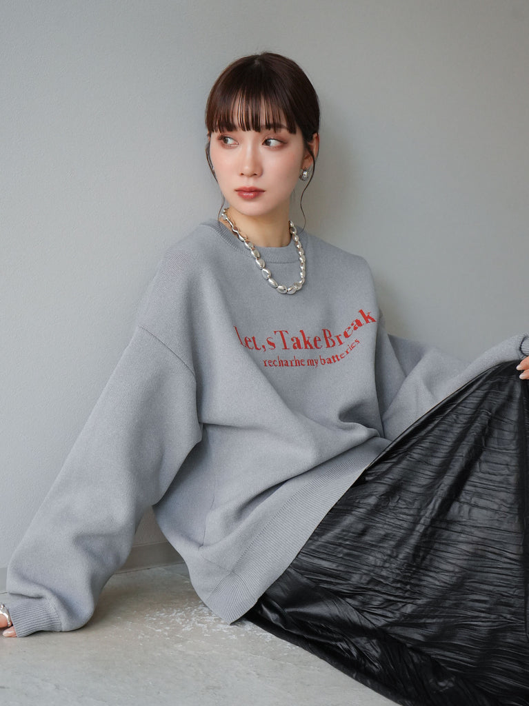 予約]ミラノリブロゴニットプルオーバー/グレー – Lumier