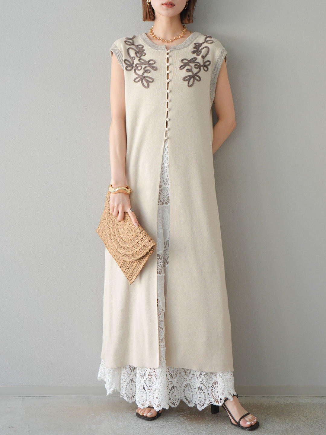 [預購] 鉤針長裙/白色