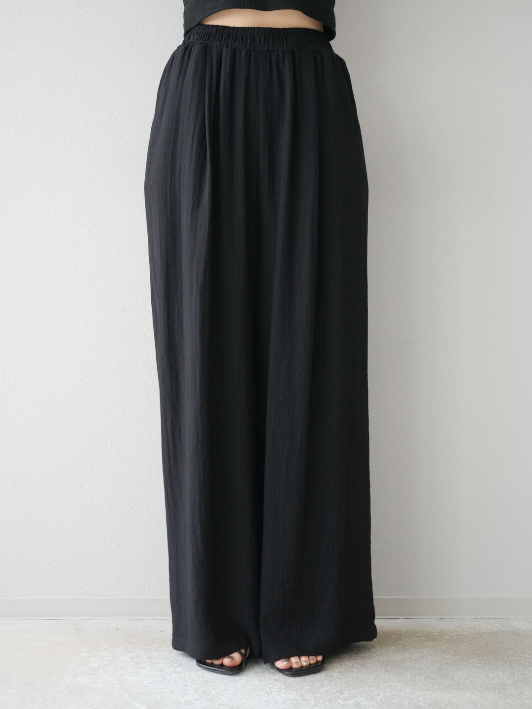 [SET]リネンライクスキッパーブラウス＆ワイドパンツSET UP