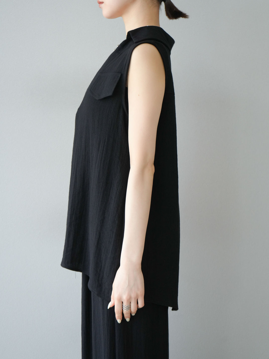 [SET]リネンライクスキッパーブラウス＆ワイドパンツSET UP