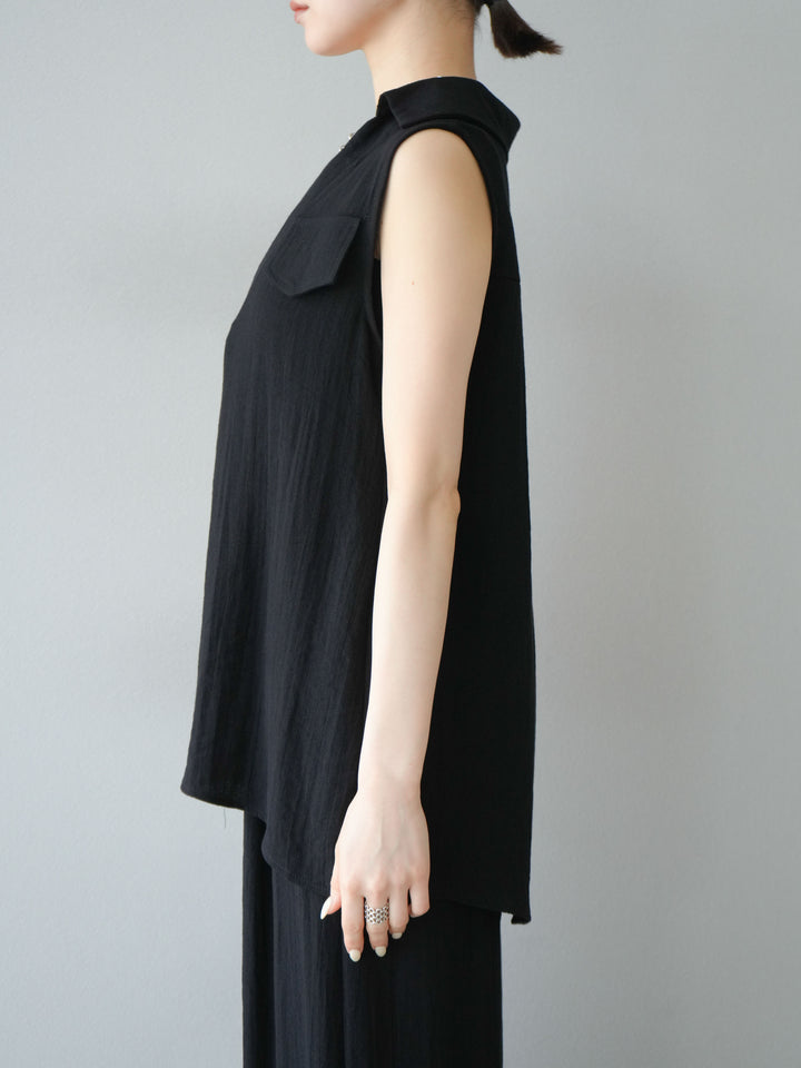 [SET]リネンライクスキッパーブラウス＆ワイドパンツSET UP