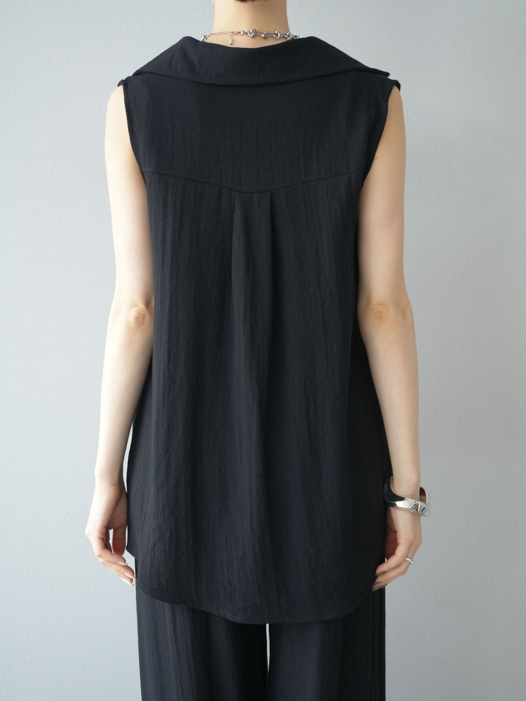 [SET]リネンライクスキッパーブラウス＆ワイドパンツSET UP