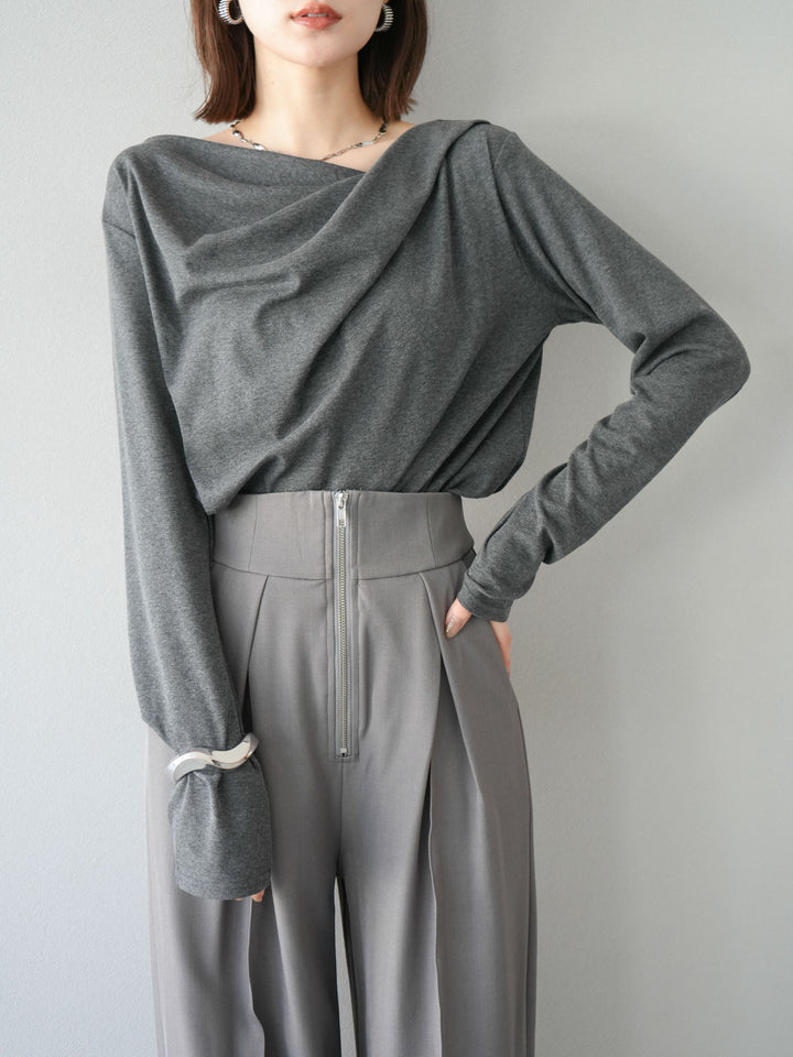 [SET]ドレープデザインカットソー+ドレープデザインカットソー(2set)