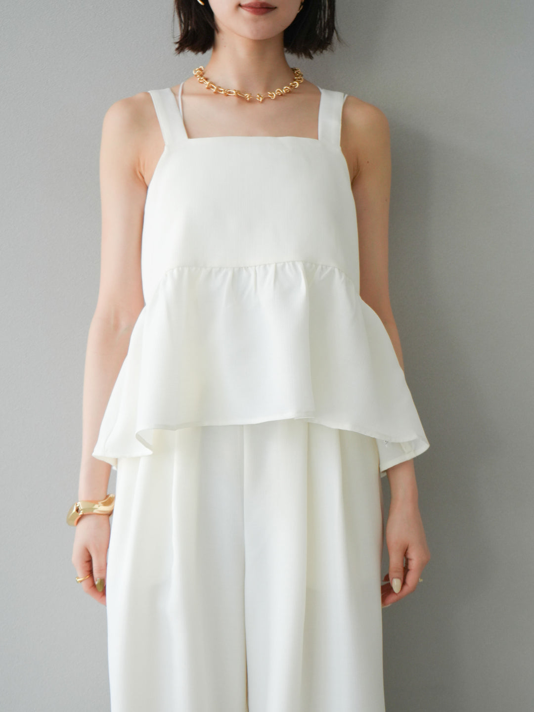 [予約]リネンライクビスチェ/アイボリー