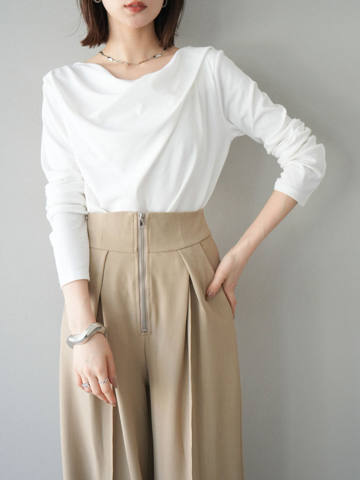 [SET]ドレープデザインカットソー+ドレープデザインカットソー(2set)