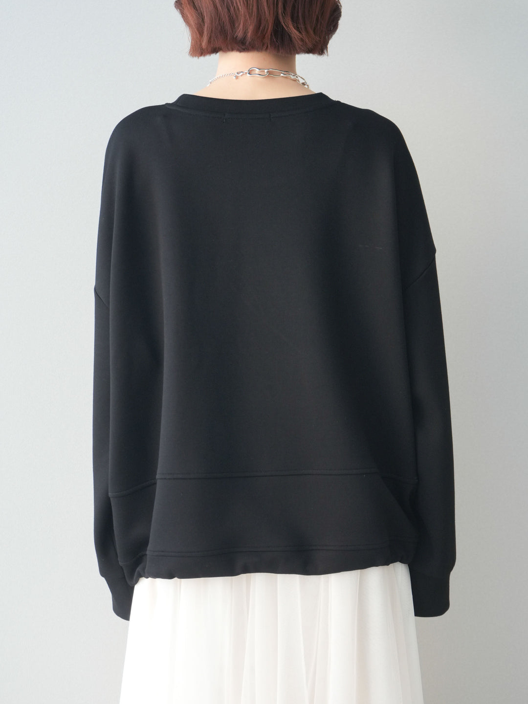 [予約]ライトポンチ刺繍ロゴプルオーバー/black