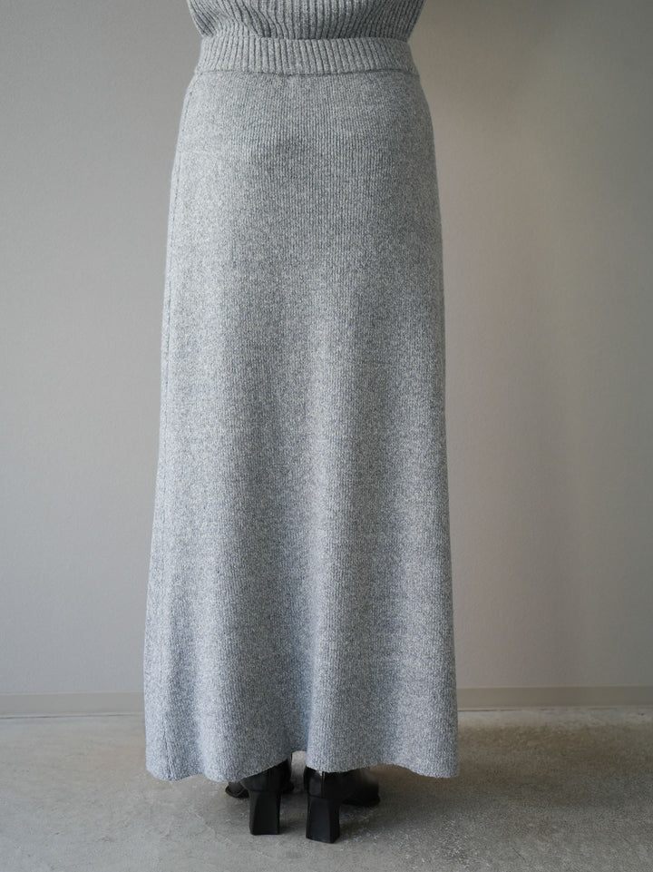 [預訂] 鉤花多向針織半身裙/灰色