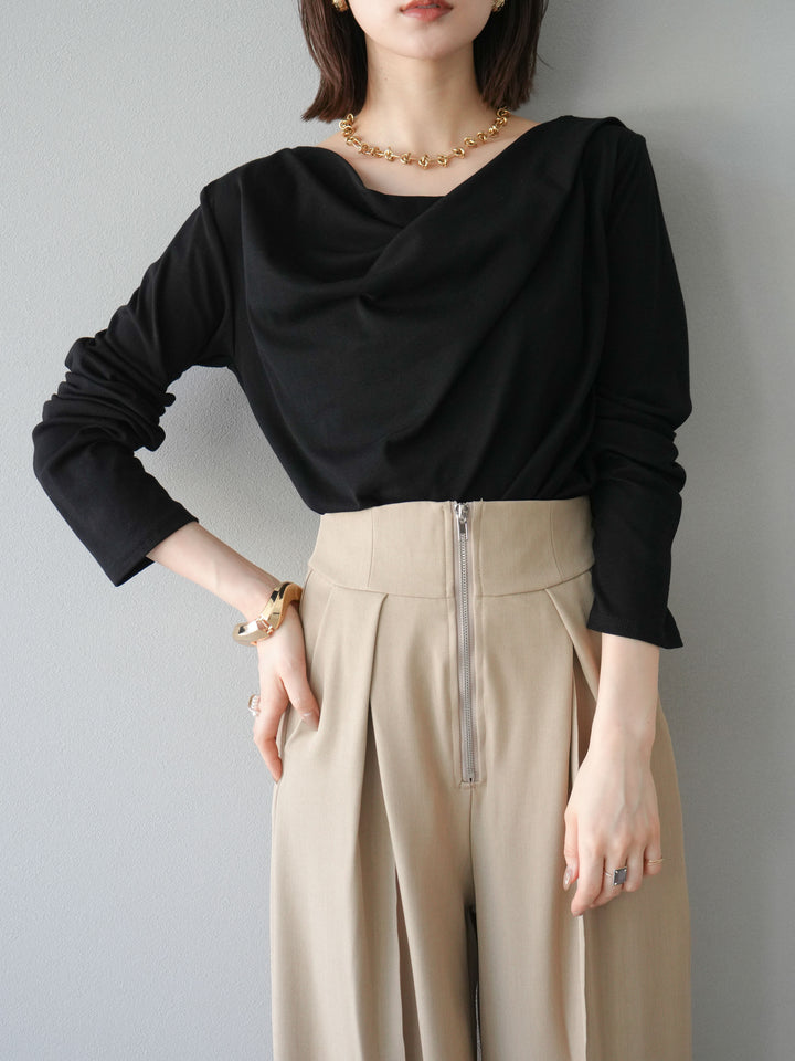 [SET]ドレープデザインカットソー+ドレープデザインカットソー(2set)