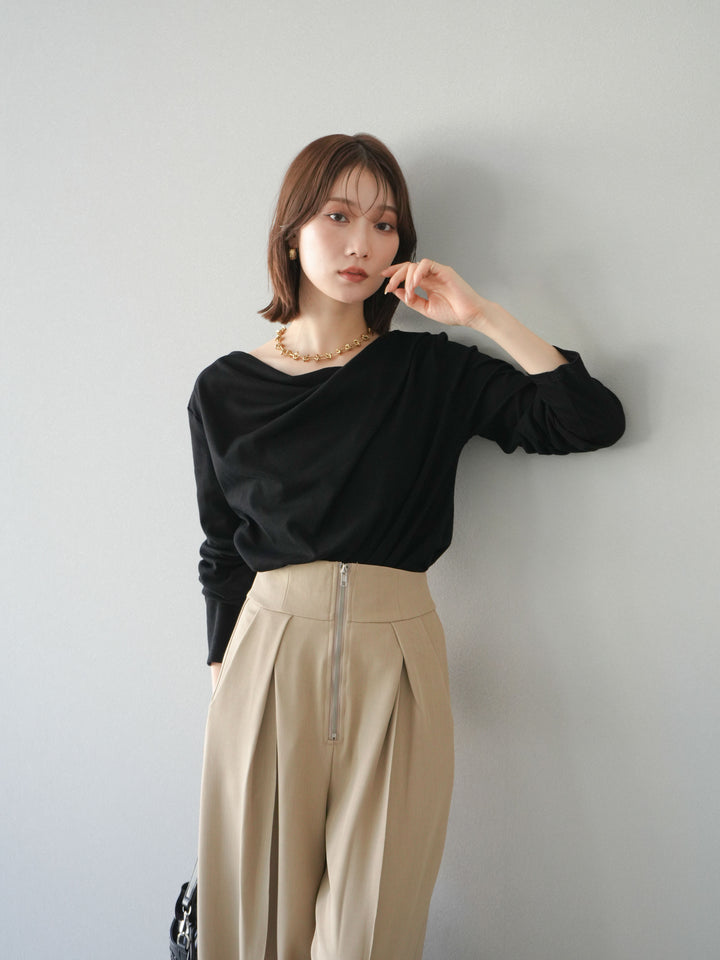 [SET]ドレープデザインカットソー+ドレープデザインカットソー(2set)