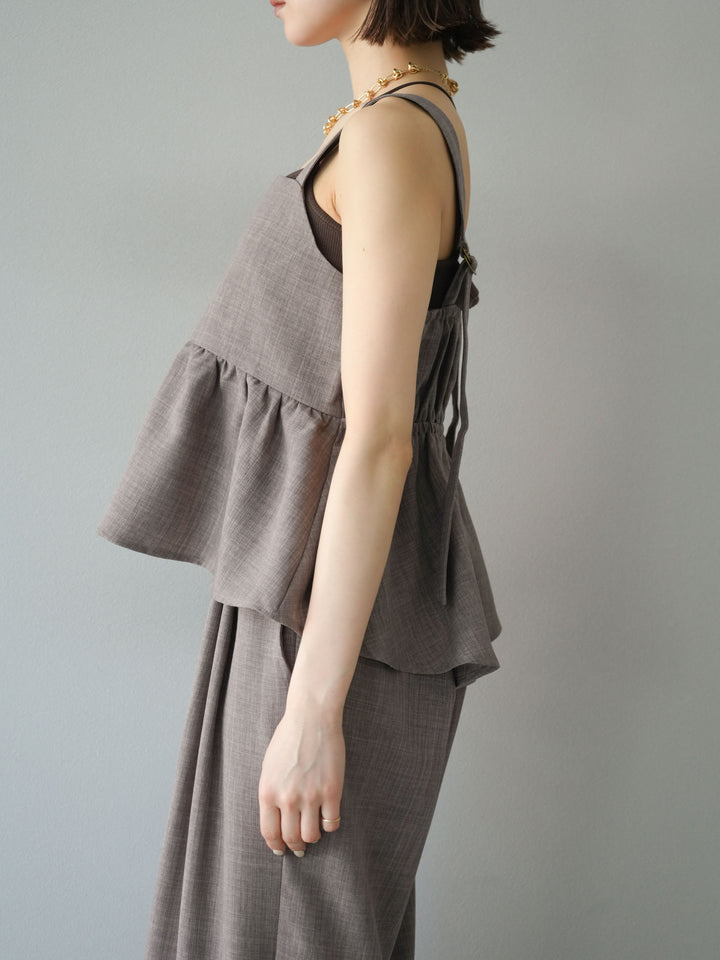 [予約]リネンライクビスチェ/モカ