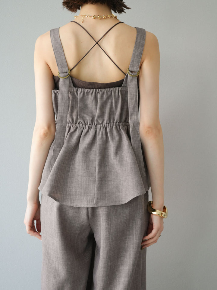 [予約]リネンライクビスチェ/モカ