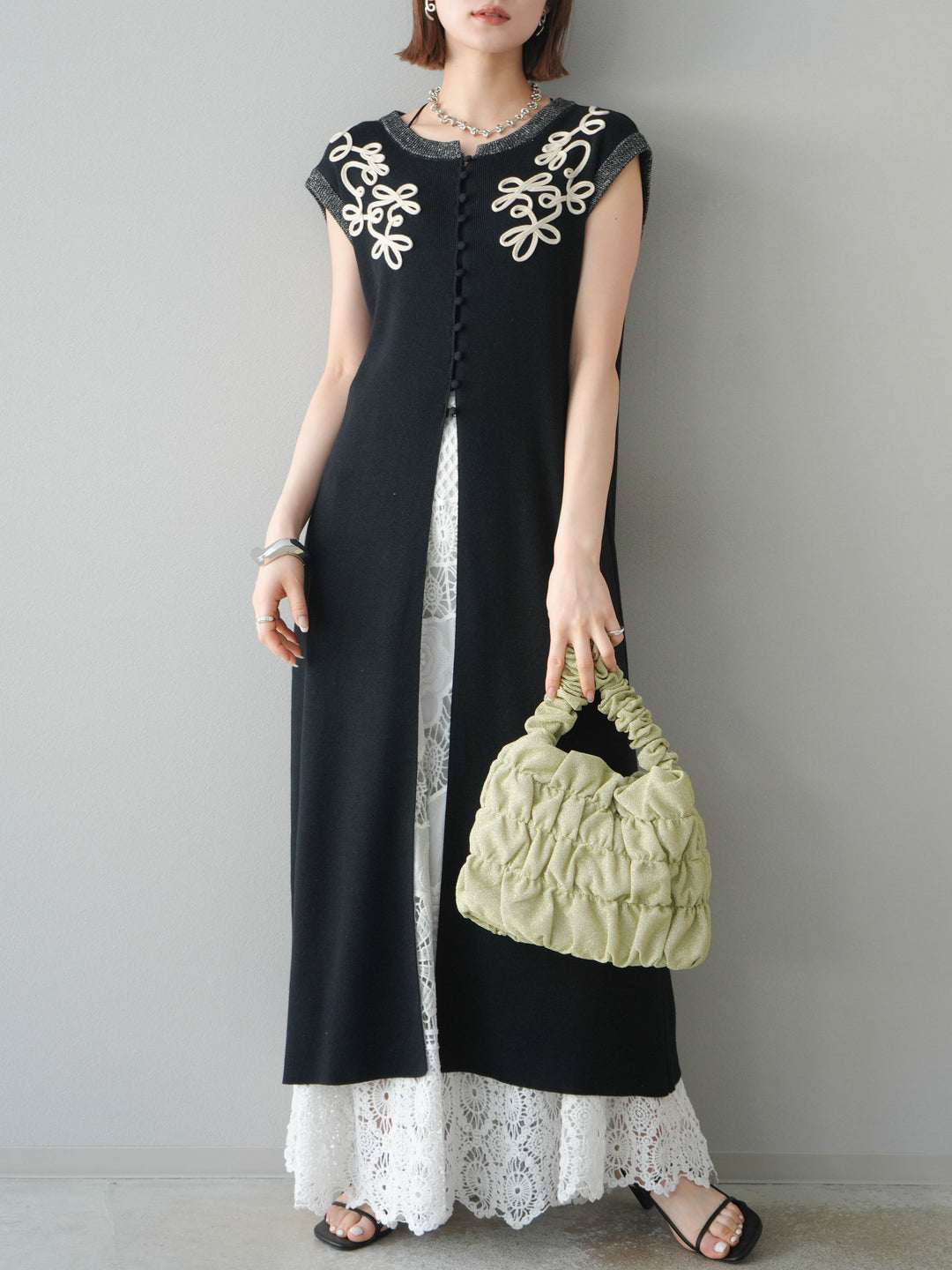 [預購] 鉤針長裙/白色