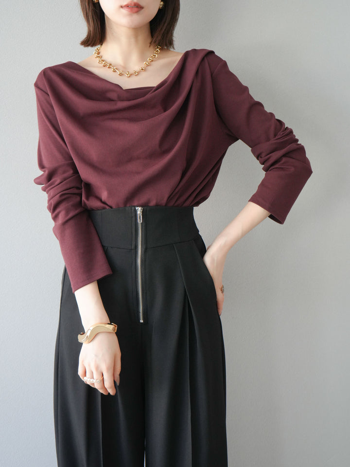 [SET]ドレープデザインカットソー+ドレープデザインカットソー(2set)