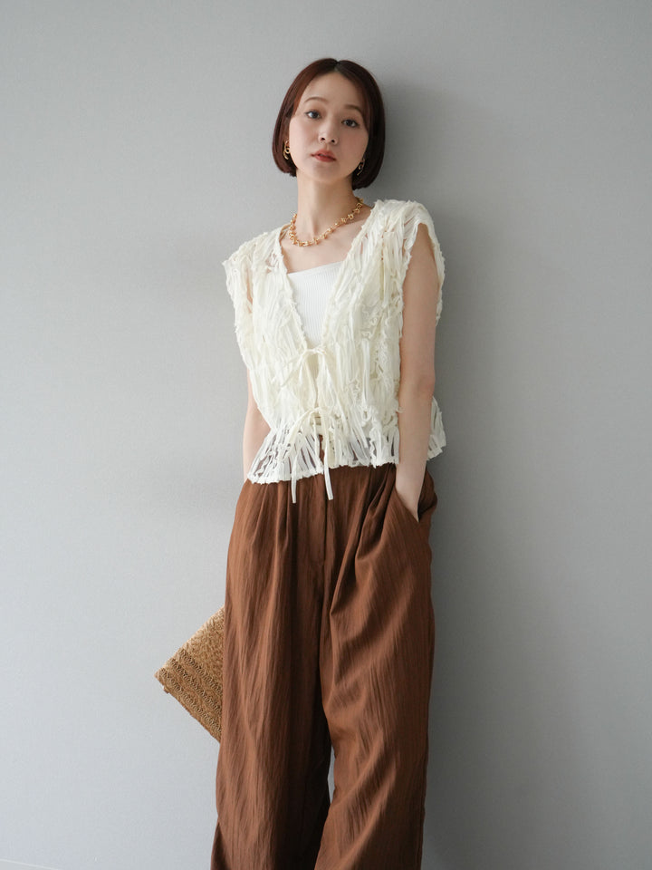 [套裝] 提花蕾絲蝴蝶結上衣 + 可選配件套裝（2 套）