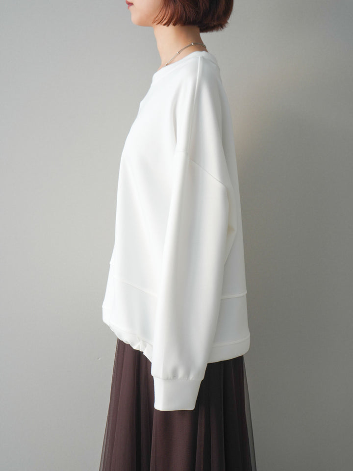 [予約]ライトポンチ刺繍ロゴプルオーバー/white