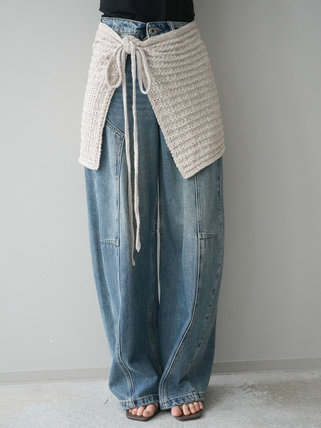 【預購】紋理羅紋裹身裙 / 象牙色