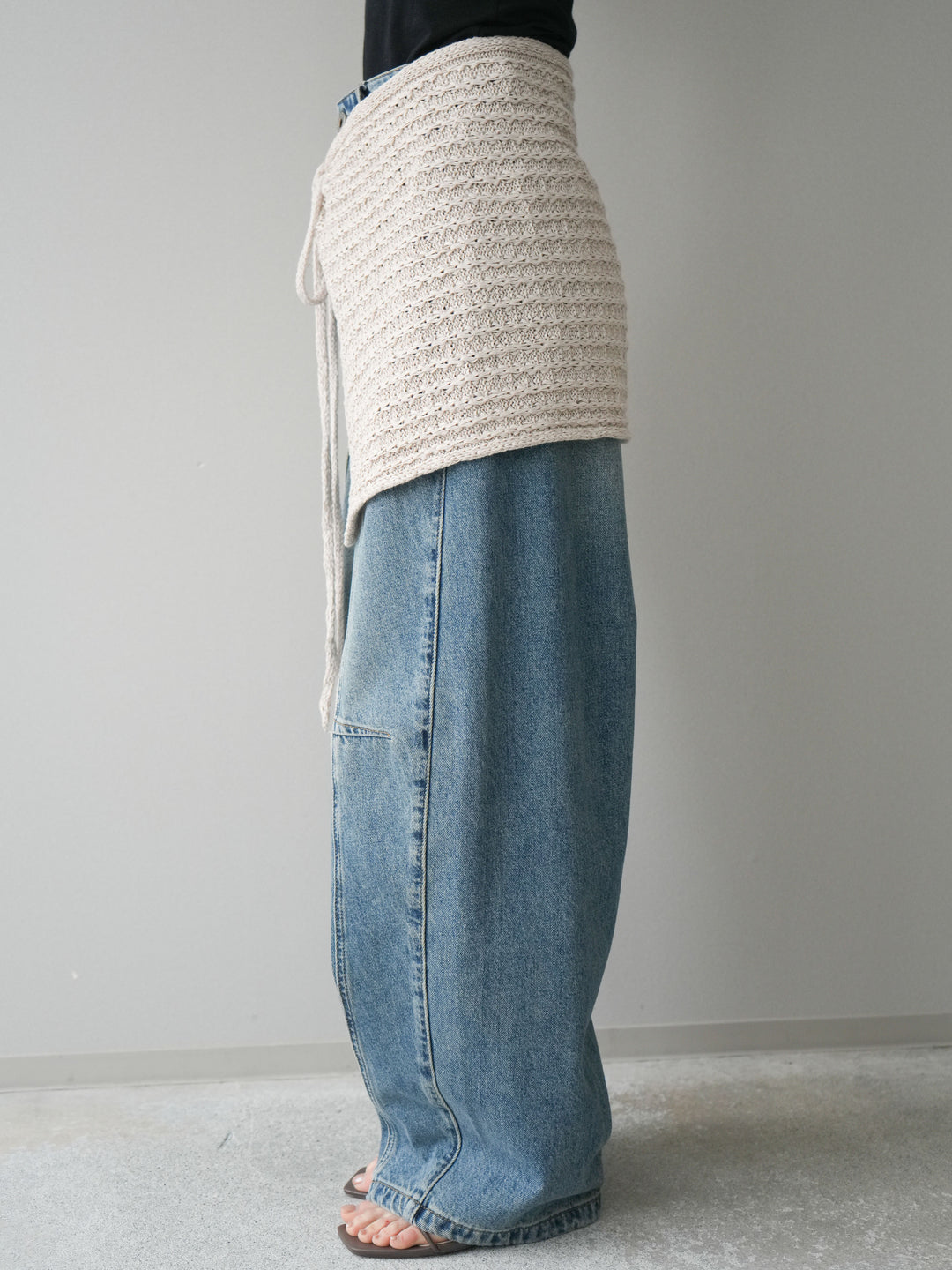 【預購】紋理羅紋裹身裙 / 象牙色