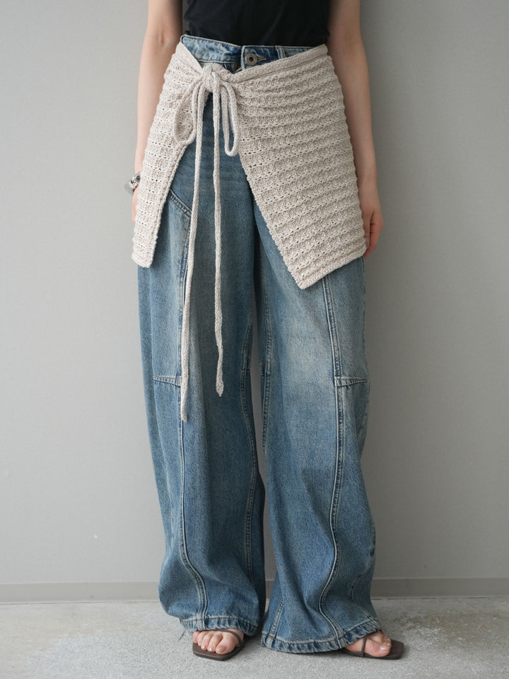 【預購】紋理羅紋裹身裙 / 象牙色