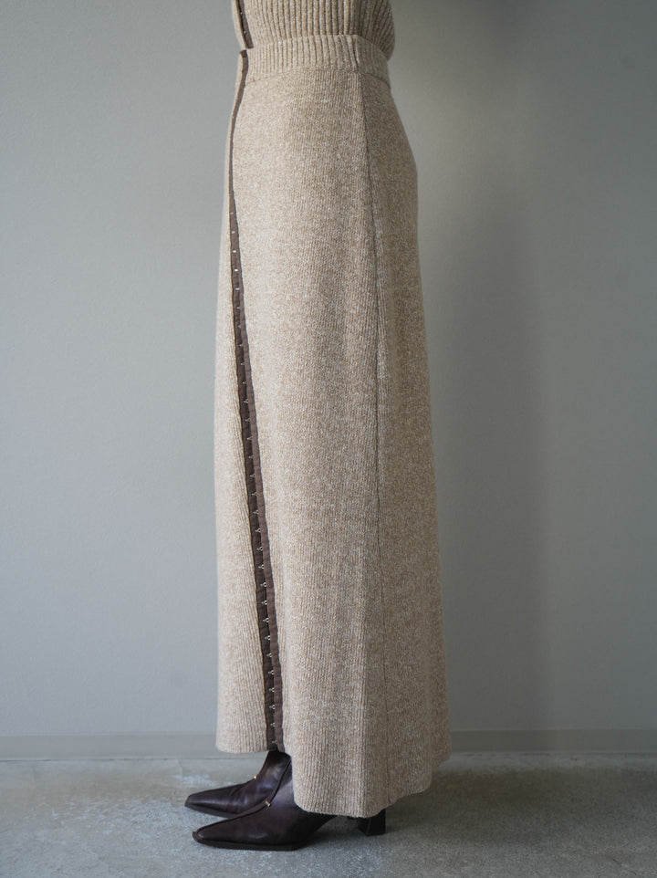 [予約]ホックディティールマルチWAYニットスカート/アイボリー