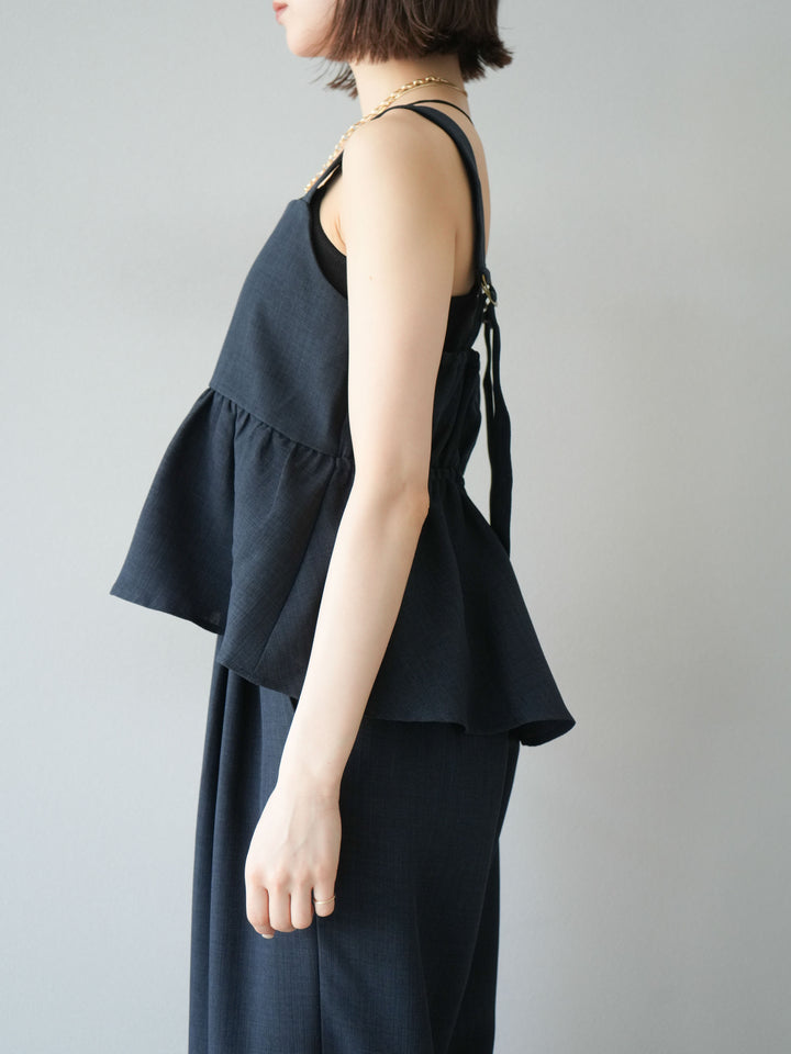 [予約]リネンライクビスチェ/チャコール