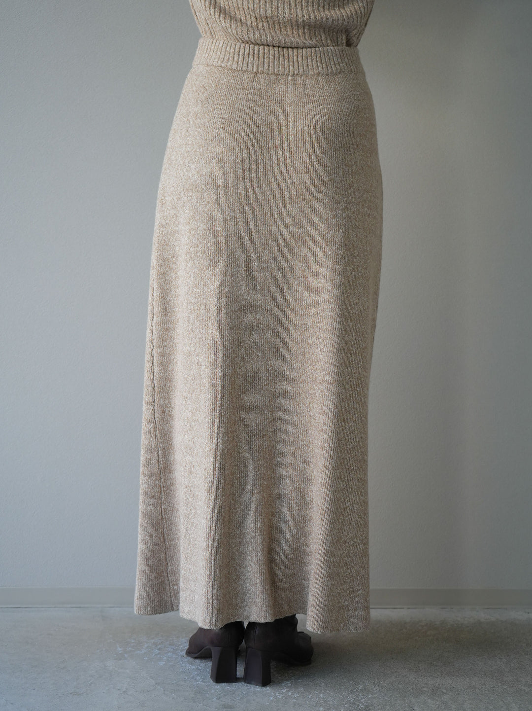 [予約]ホックディティールマルチWAYニットスカート/アイボリー