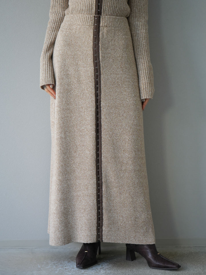 [予約]ホックディティールマルチWAYニットスカート/アイボリー