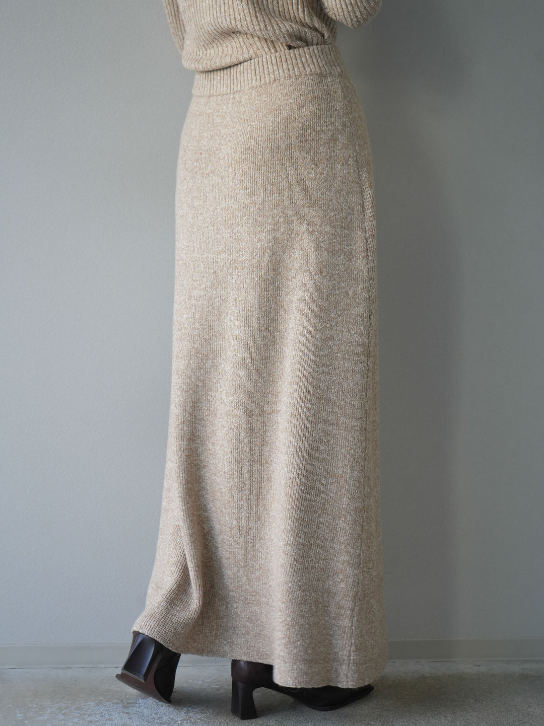 [予約]ホックディティールマルチWAYニットスカート/アイボリー