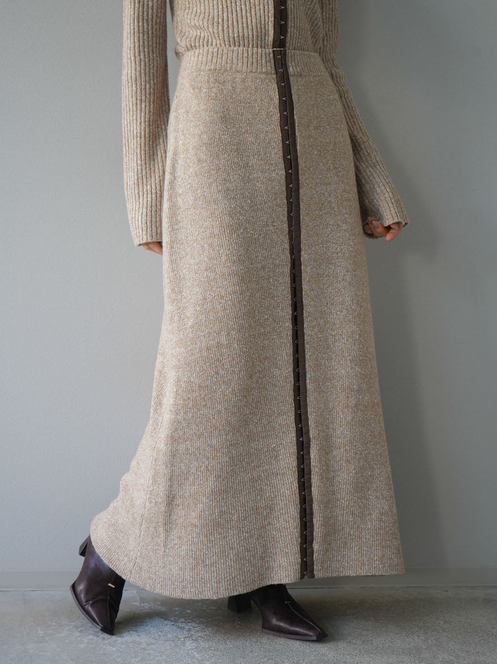 [予約]ホックディティールマルチWAYニットスカート/アイボリー