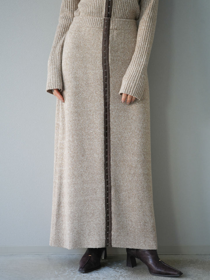 [予約]ホックディティールマルチWAYニットスカート/アイボリー