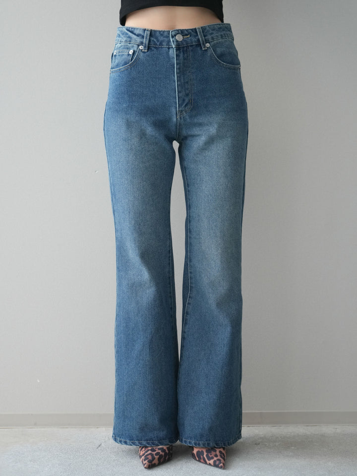 [予約]フレアデニムパンツ/blue