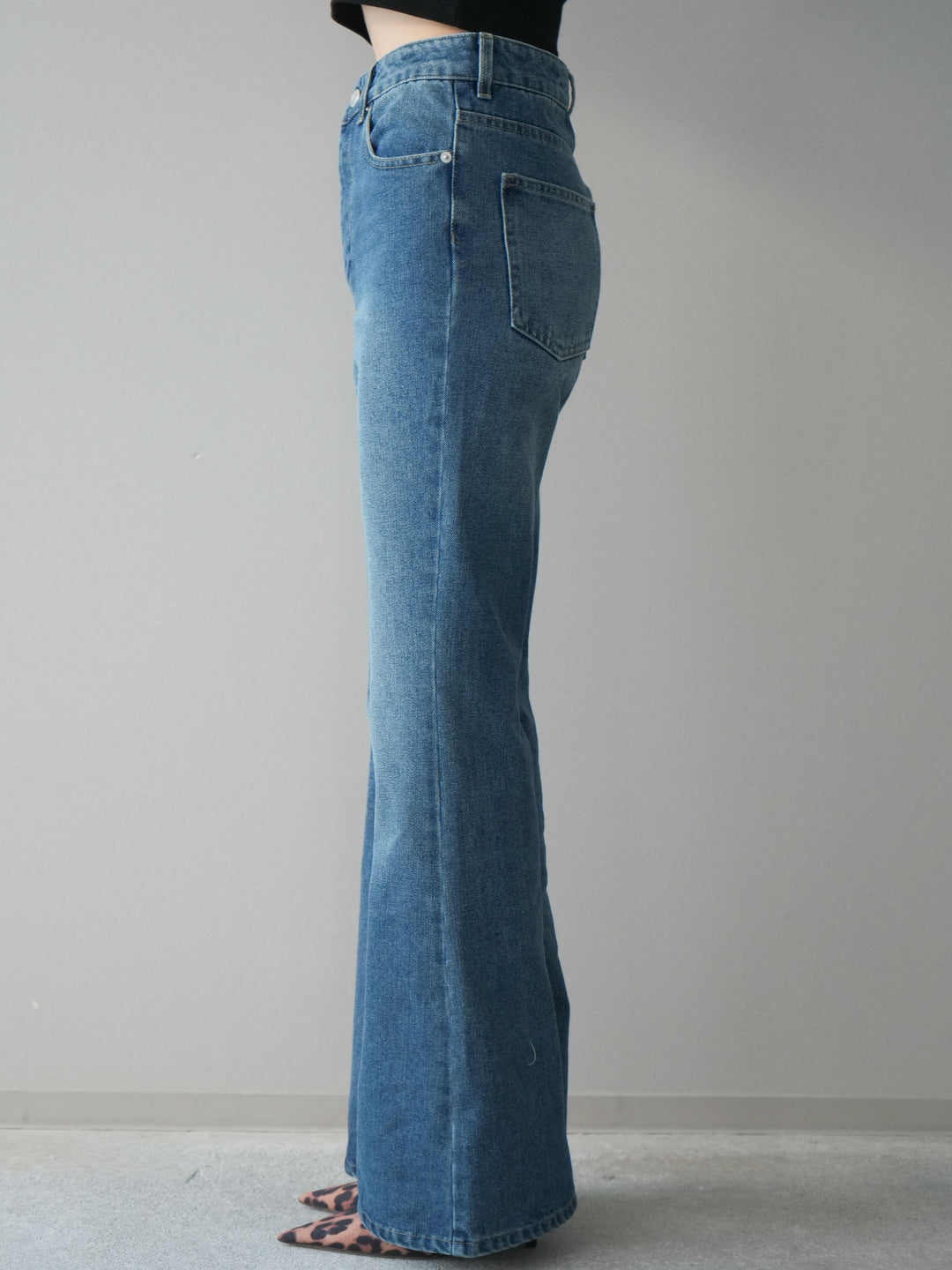 [予約]フレアデニムパンツ/blue
