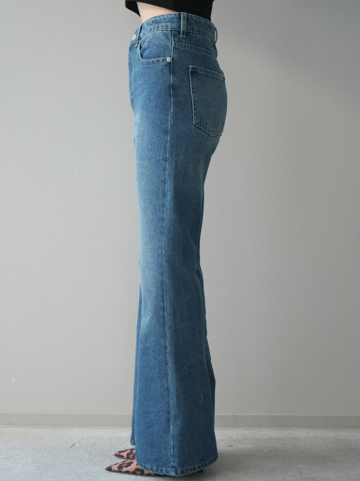[予約]フレアデニムパンツ/blue