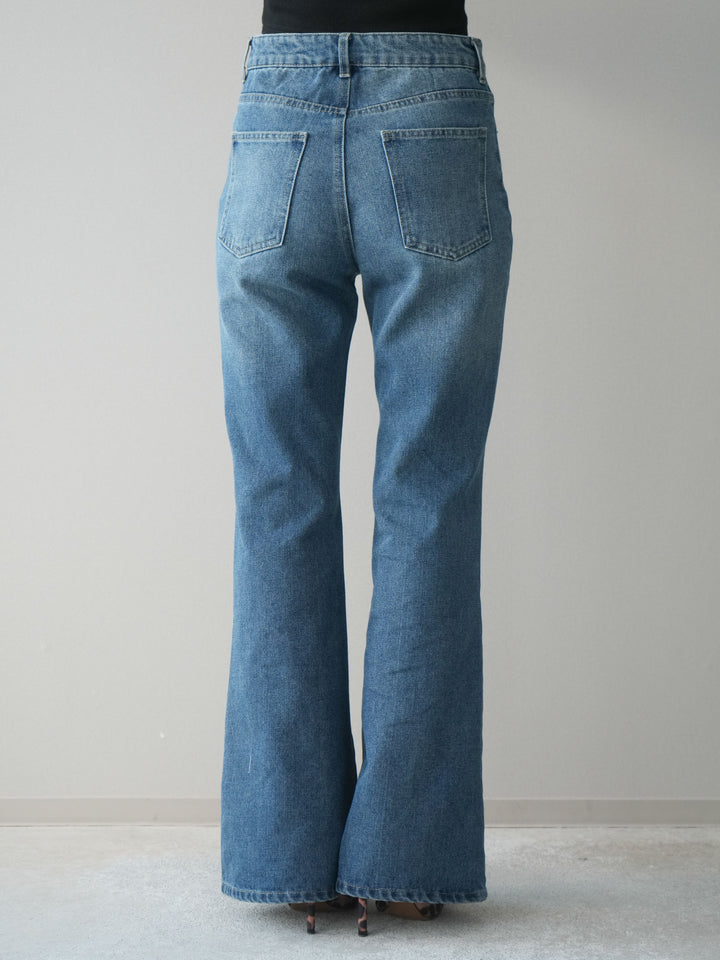 [予約]フレアデニムパンツ/blue