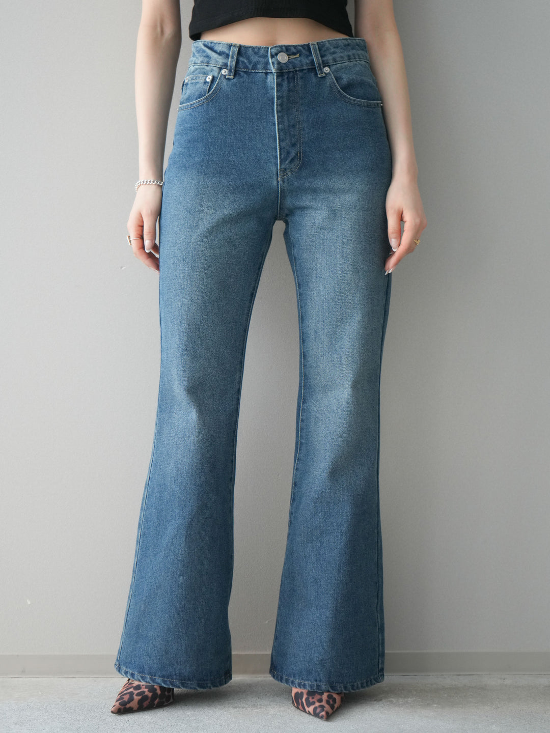 [予約]フレアデニムパンツ/blue