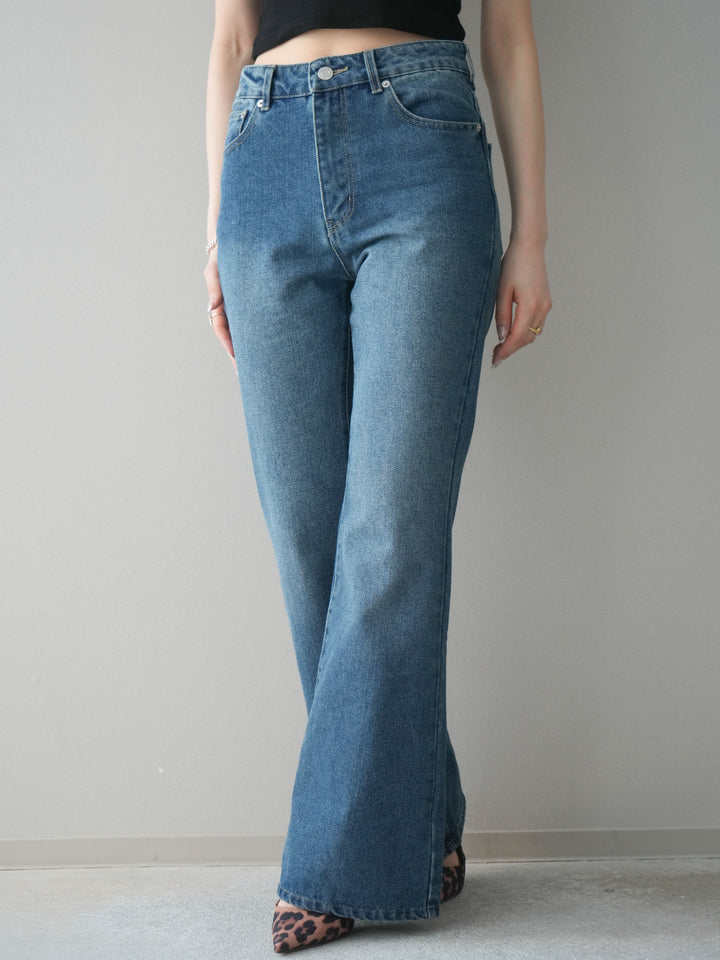 [予約]フレアデニムパンツ/blue