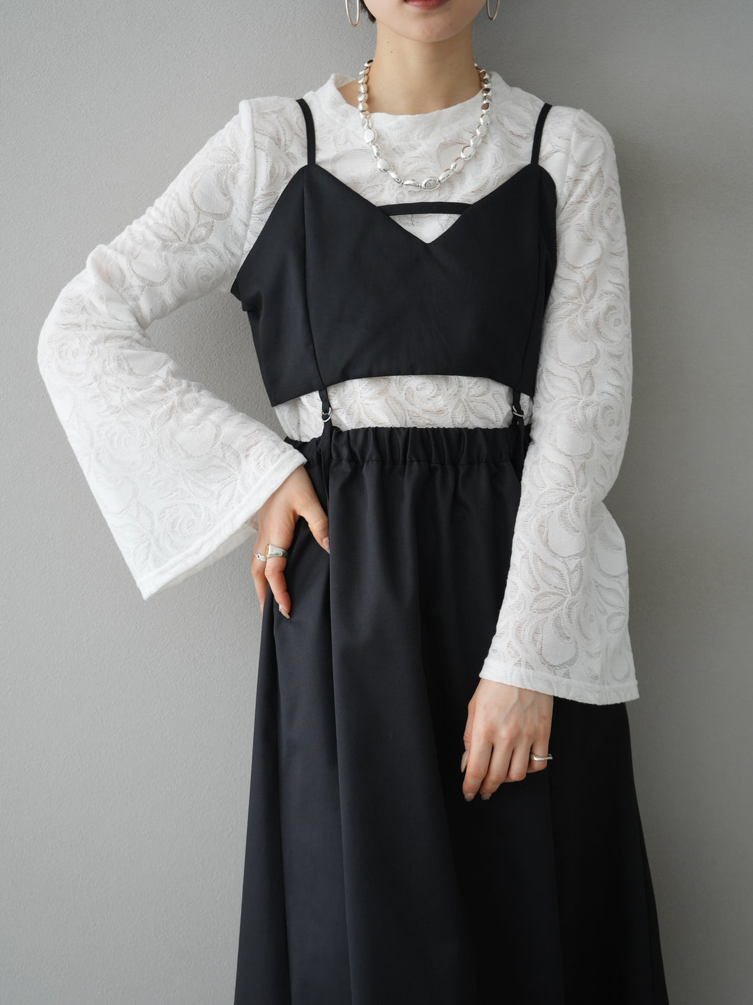 [Pre-order] Bustier Cami Flare Dress/Black