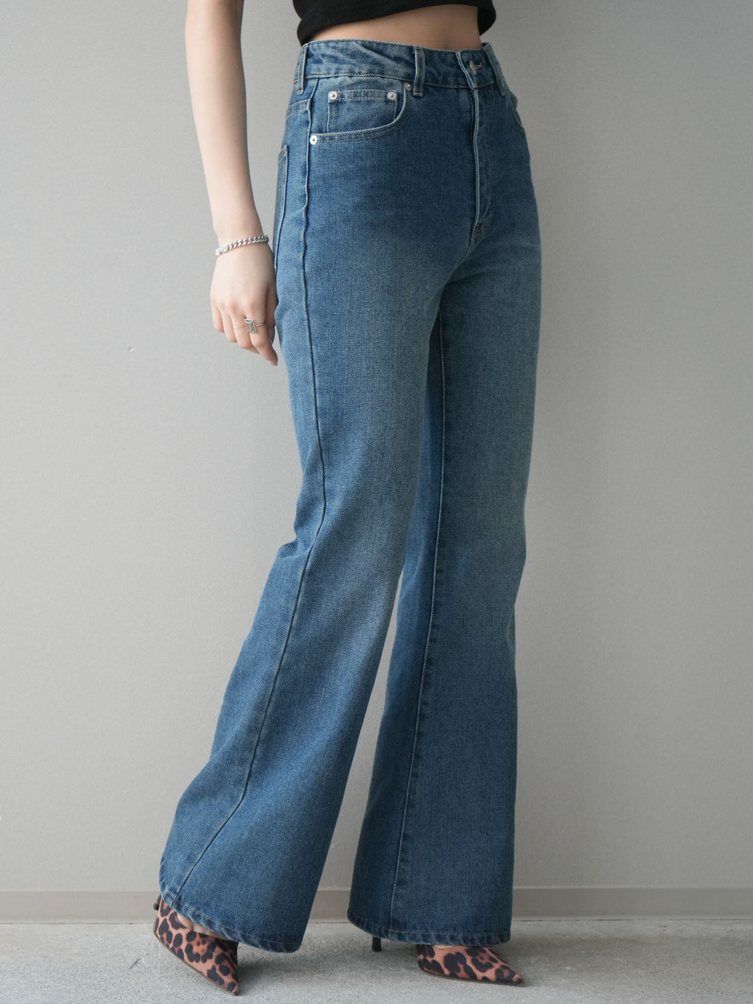 [予約]フレアデニムパンツ/blue