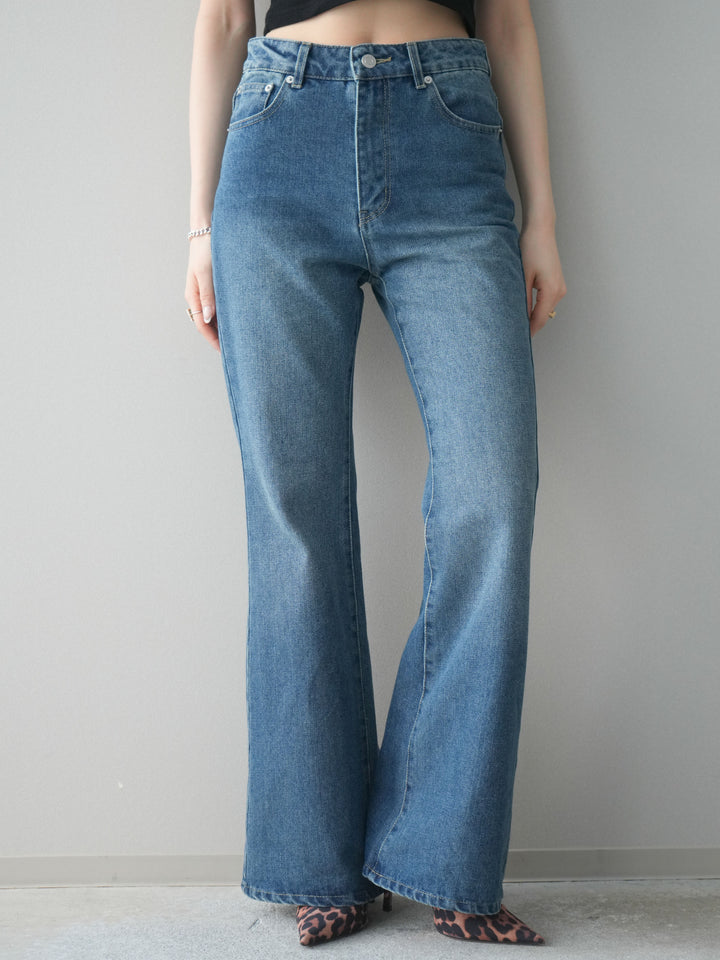 [予約]フレアデニムパンツ/blue