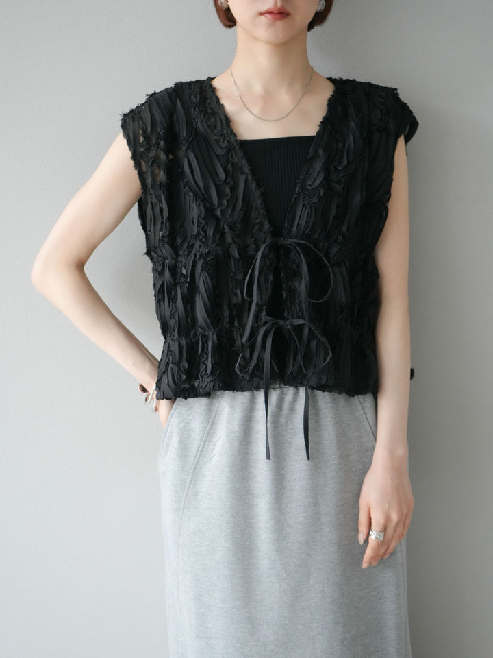 [SET]ジャガードレースリボントップス+ジャガードレースリボントップス(2set)