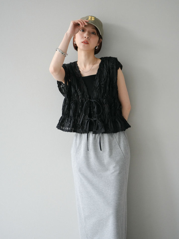 [SET]ジャガードレースリボントップス+ジャガードレースリボントップス(2set)