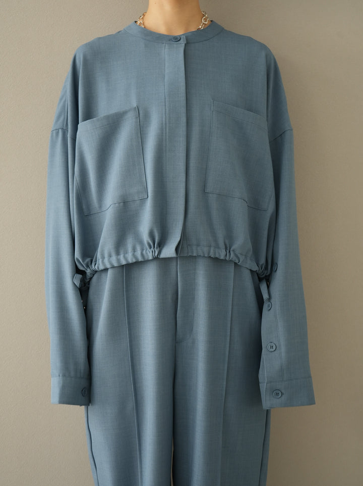 [Pre-order] Shirred hem blouson/blue