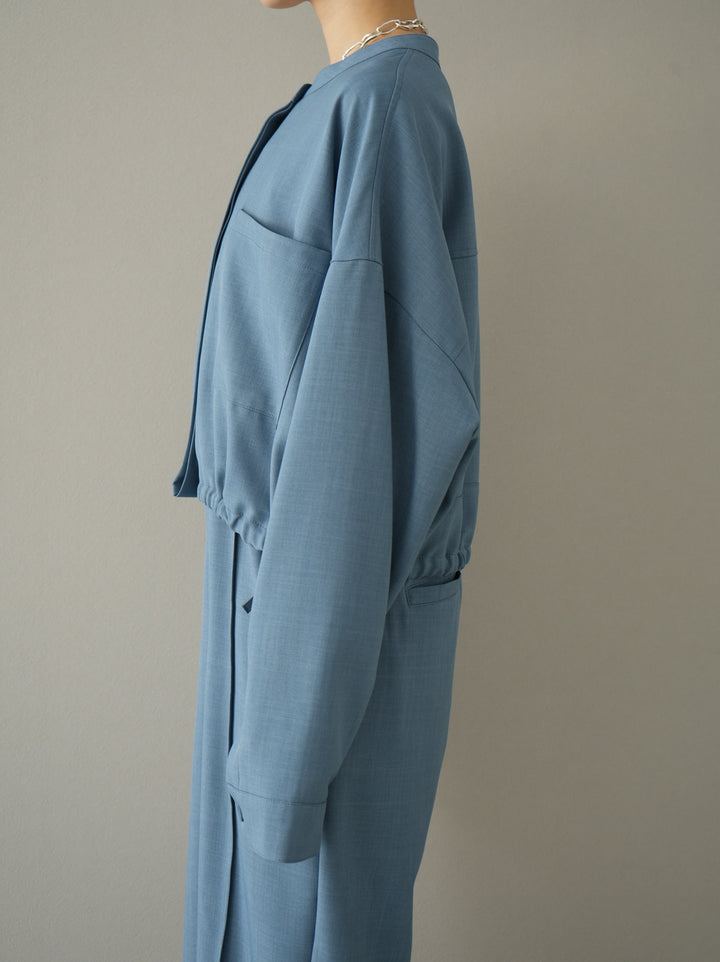 [Pre-order] Shirred hem blouson/blue