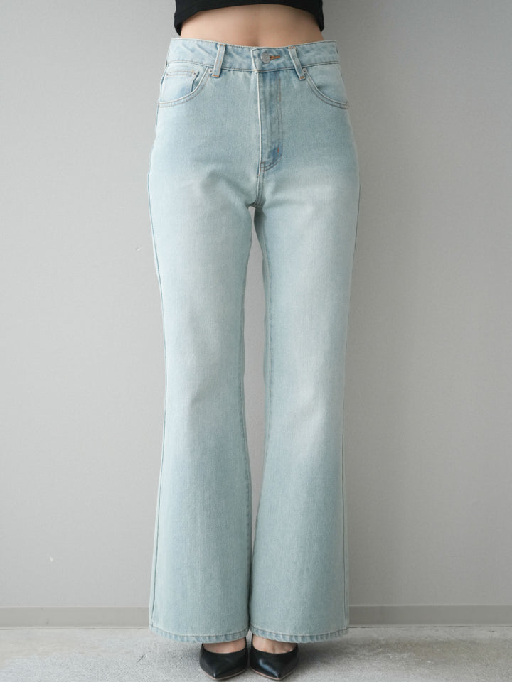 [予約]フレアデニムパンツ/bleach