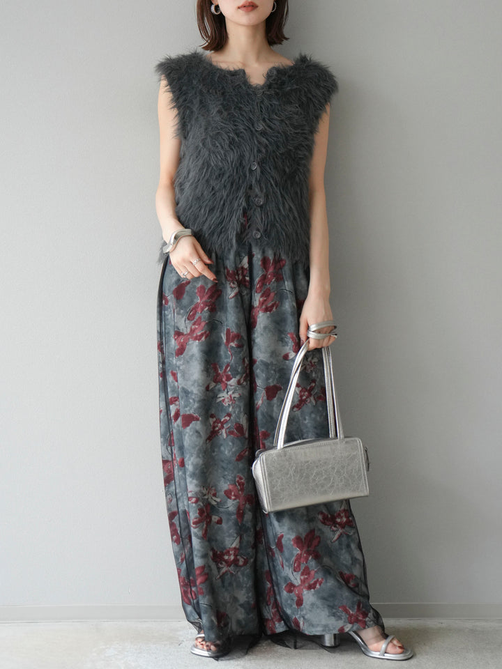 [予約]シャギーニットベスト/チャコール