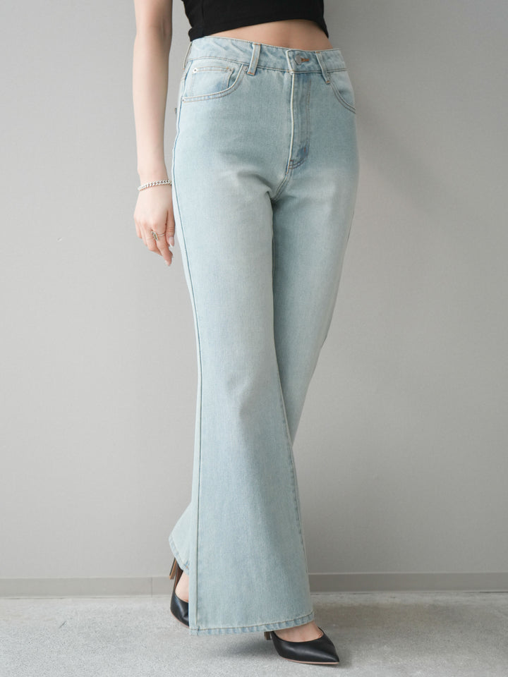 [予約]フレアデニムパンツ/bleach