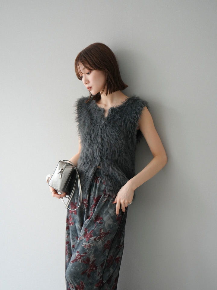 [予約]シャギーニットベスト/チャコール